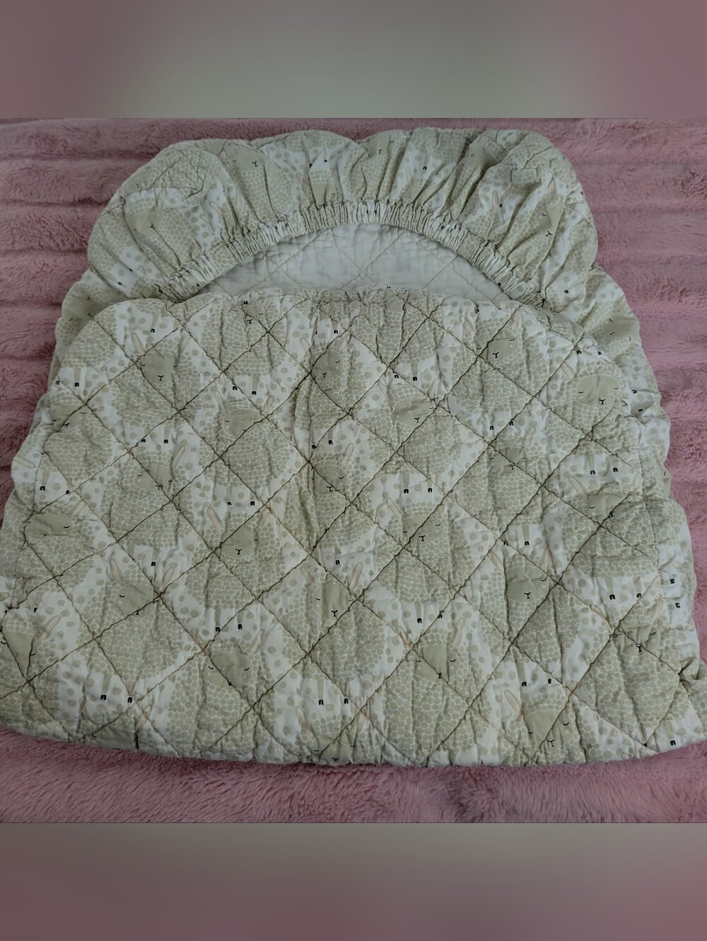 The Land of Nod Quilted Crib Cover Woodland Animal Changing Table Cover Changer
